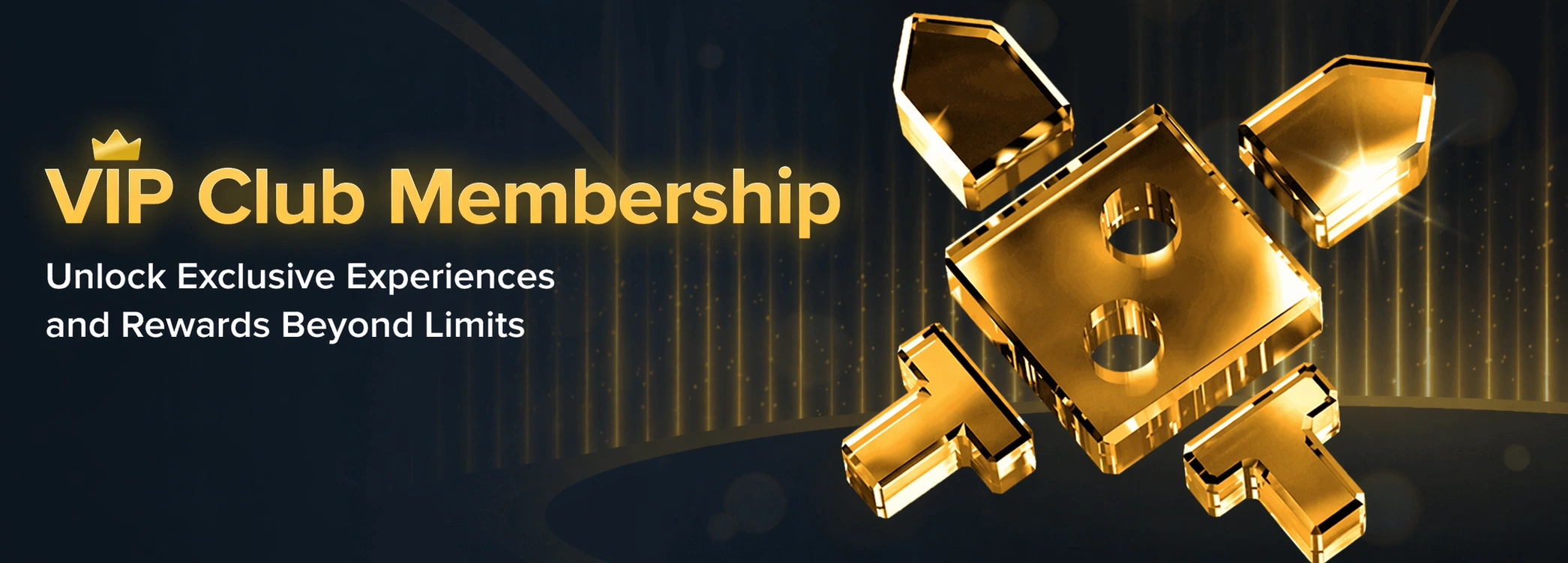 Duelbits VIP club membership promo with golden logo and exclusive rewards concept banner